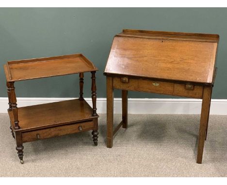 TWO 19TH CENTURY ITEMS OF MAHOGANY FURNITURE, to include a Dickens-type fall front bureau, having pigeon holes to the interio