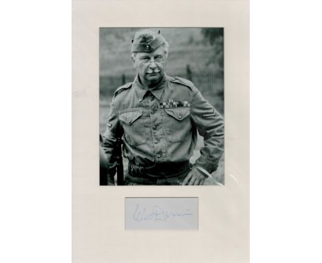 Clive Dunn 16x11 mounted signature piece includes signed album page and a superb Dads Army black and white photo mounted to a