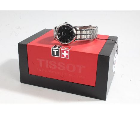 Tissot T-Classic stainless steel gentleman's wristwatch, the signed black dial with Roman numerals, date aperture at the thre