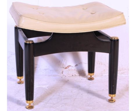 Gomme - G Plan - Librenza - A retro vintage mid-20th Century dressing table / desk stool having a rectangular blue button fab