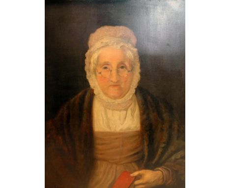 An early to mid 19th century portrait of a lady, oil on canvas, indistinctly signed and set in gilt wood frame, 67 x 54cm 