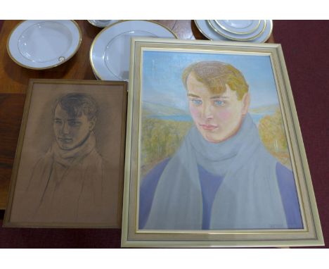 Richard Sherrin (1909-1998), Self portrait, oil on canvas, signed and dated 1993 to lower right, 45 x 35cm, together with a 1