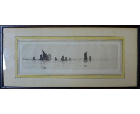 William Lionel Wyllie R.A. (1851-1931), 'Up on the flood - Sea Reach', inscribed 'W.L. Wyllie to R. Dunthorn' in pencil to lo