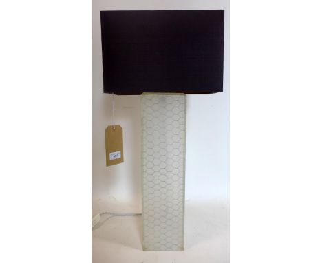 A perspex and chicken wire table lamp with shade, H.65cm 