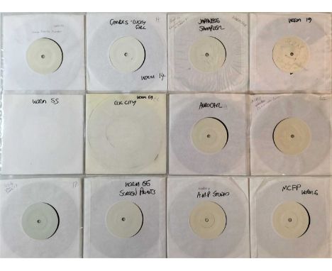 EARWORM RECORDS - 7" TEST PRESSINGS. Here we have an extensive selection of 34 7" white label test pressings from artists rel