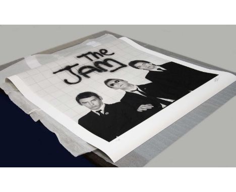 An archival cotton rag artist proof print of an image of The Jam by photographer Martyn Goddard, 1/1. Total size with borders