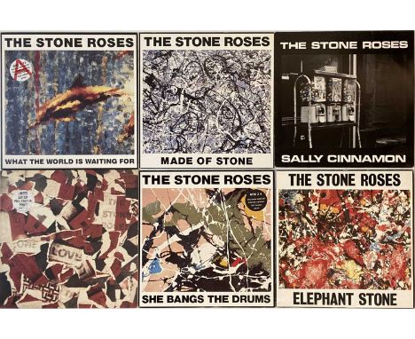 THE STONE ROSES - 12" SINGLES (ORIGINAL/EARLY UK COPIES WITH PRINTS INCLUDED). Terrific collection of 6 x early period Stone 