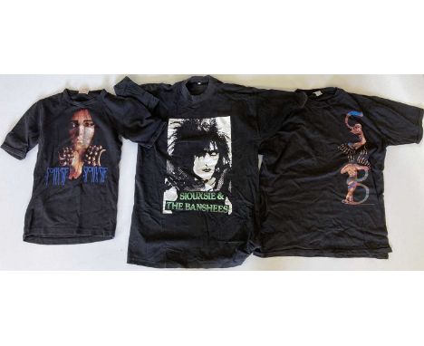 Five pieces of Siouxsie and the Banshees clothing, likely c 1980s issued. To include: Summer Tour 1984 t-shirt (no sizing lab
