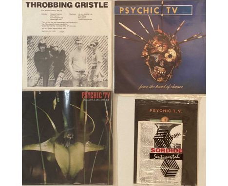 THROBBING GRISTLE/PSYCHIC TV - LPs/7" INCLUDING FULLY SIGNED. Superb bundle of 3 x LPs plus 1 x 7" feautring Throbbing Gristl