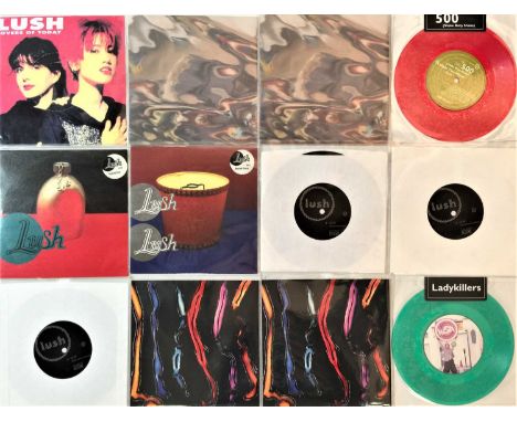 LUSH AND RELATED - 7" COLLECTION. A superb collection of 33 7" singles by Lush and related. Lush titles include Lit Up (x3, f