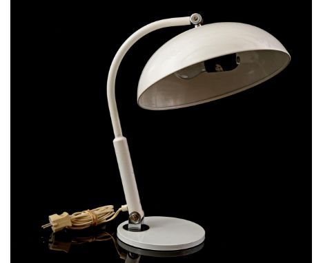Herman Theodoor Jan Anthoin Busquet (1914-1977)Bauhaus white metal adjustable desk lamp with aluminum shade, design H. Busque