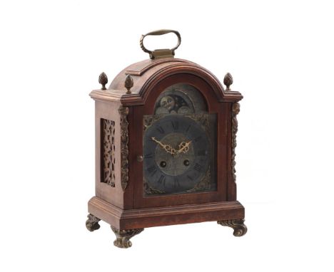 John Smith table clock in a walnut case (bare), 29 cm high