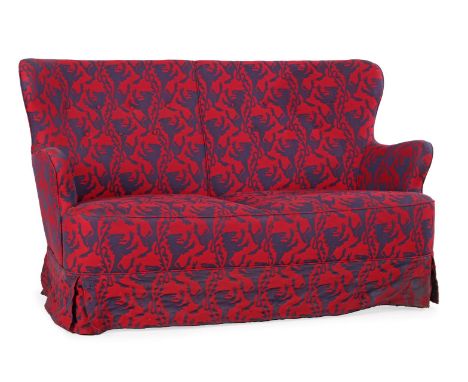Theo Ruth (1915-1971)2-seater sofa with red-black upholstery with lion decor, design Theo Ruth, executed by Artifort, marked 