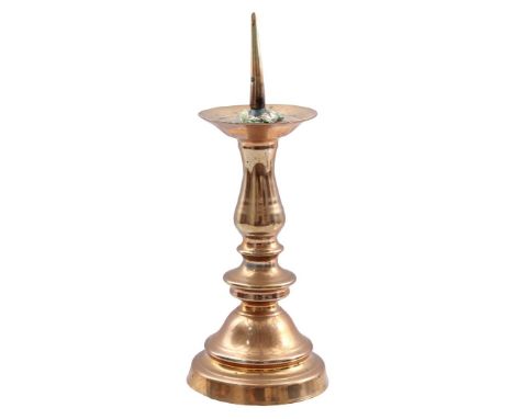 Bronze pen candlestick, 17th/18th century, 31 cm high