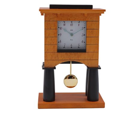 Michael Graves (1934-2015)Table clock with quartz movement, in maple case, design Michael Graves, made by Alessi, Italy, desi