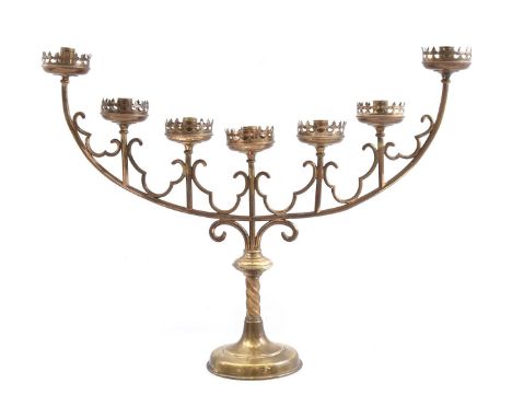 Copper 7-light candlestick, 64 cm wide