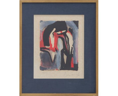 Bram van Velde (1895-1981)Titled "Quel Visage", color lithograph from 1974, numbered 13/120, 38x30 cm