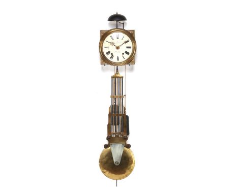 Comtoise clock with address Clément Dubourg a Cadillac, with harp pendulum