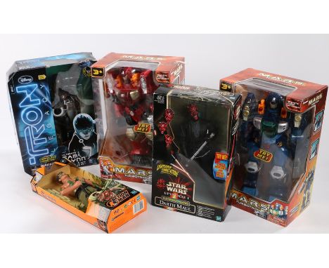 Tron Legacy Ultimate Sam Flynn action figure, Action Man Jungle Atak figure with blowpipe Star Wars Darth Maul action figure,