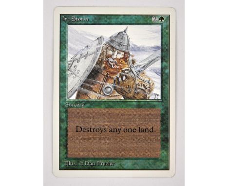 Magic The Gathering TCG - Ice Storm Unlimited (1993).This lot contains one copy of Ice Storm from Unlimited. Provenance: prop