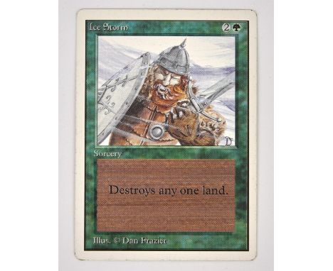 Magic The Gathering TCG - Ice Storm Unlimited (1993).This lot contains one copy of Ice Storm from Unlimited. Provenance: prop