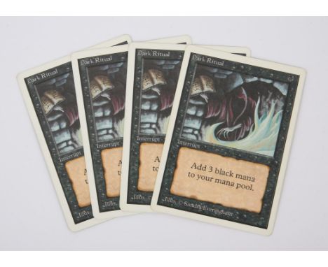 Magic The Gathering TCG - Dark Ritual Playset (x4) Unlimited (1993).This lot contains four copies of Dark Ritual from Unlimit