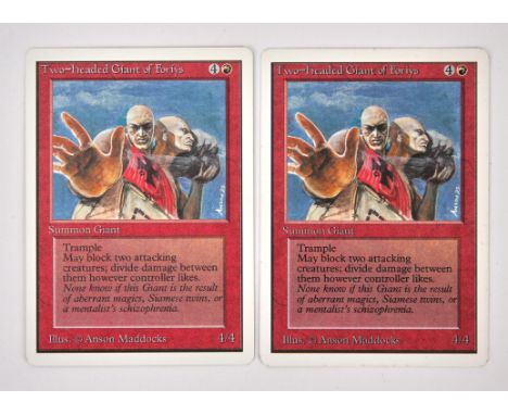 Magic The Gathering TCG - Two-Headed Giant of Foriys (x2) Unlimited (1993).This lot contains two copies of Two-Headed Giant o