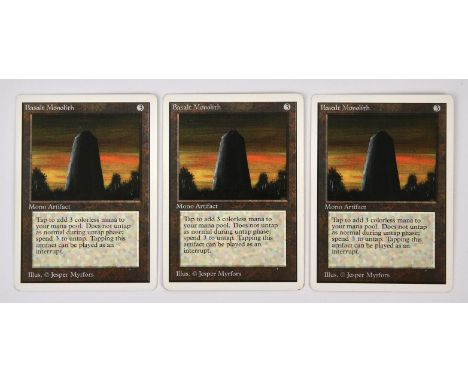 Magic The Gathering TCG - Basalt Monolith x3 Unlimited (1993).This lot contains three copies of basalt Monolith from Unlimite