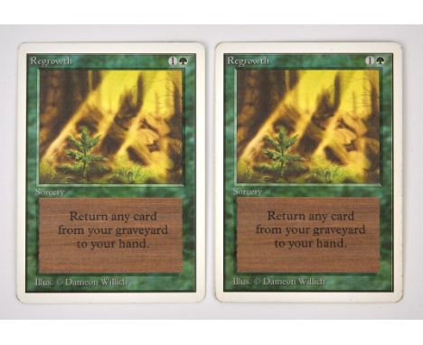 Magic The Gathering TCG - Regrowth x2 Unlimited (1993).This lot contains two copies of Regrowth from Unlimited. Provenance: p