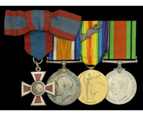 A Great War A.R.R.C. group of four awarded to The Hon. Georgina M. Cross, Voluntary Aid Detachment, who was additionally Ment