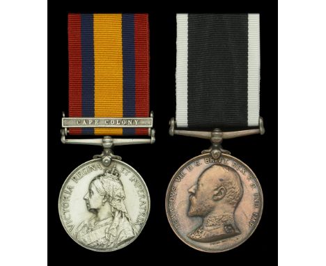 Pair: Orderly R. H. Wellard, Reading Division, St. John Ambulance Brigade  Queen’s South Africa 1899-1902, 1 clasp, Cape Colo