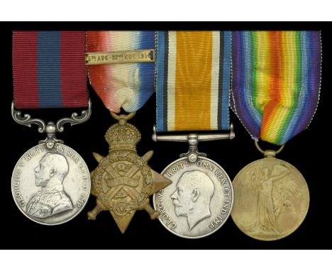 A Great War ‘Western Front’ sniper’s D.C.M. group of four awarded to Corporal W. Budworth, 2nd Battalion, Northamptonshire Re