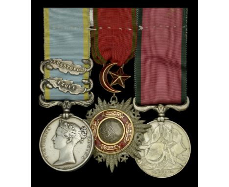 Three: Lieutenant-Colonel N. Macnamara, Royal Marine Artillery  Crimea 1854-56, 2 clasps, Sebastopol, Azoff (Lieut. N. Macnam