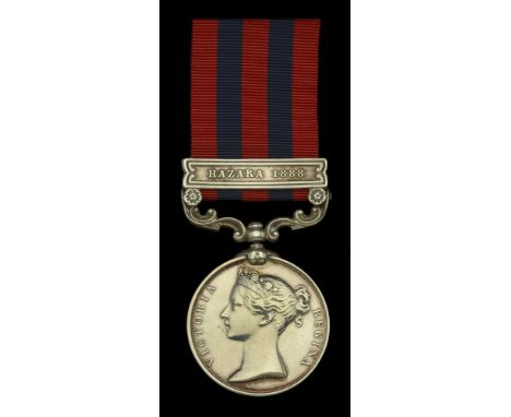 India General Service 1854-95, 1 clasp, Hazara 1888 (1715 Drumr F. Parnell 1st Bn. Suff. R.) very fine £140-£180