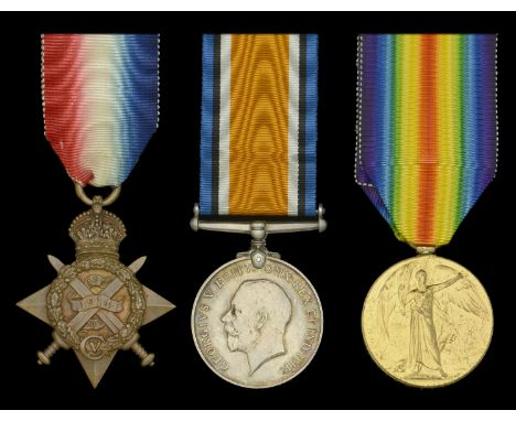 Three: Warrant Officer Class II R. Smith, Suffolk Regiment  1914 Star (1706 L. Cpl. R. Smith. 1/4 Suff: R.); British War and 