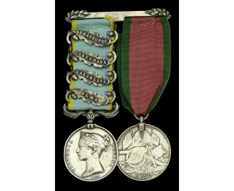 Pair: Sergeant G. Ripley, Royal Horse Artillery  Crimea 1854-56, 4 clasps, Alma, Balaklava, Inkermann, Sebastopol (George Rip