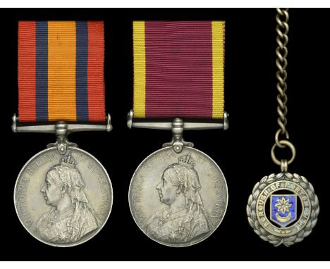 Pair: Ordinary Seaman H. E. Dye, H.M.S. Terrible, Royal Navy  Queen’s South Africa 1899-1902, no clasp (H. E. Dye, Ord. H.M.S