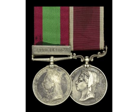 Pair: Dafadar Pir Bakhsh Khan, 4th Bengal Cavalry  Afghanistan 1878-80, 1 clasp, Ali Musjid (Sowar Peer Bux Khan 4th Bengal C