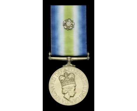South Atlantic 1982, with rosette (PO (S) H Steadman D095581W HMS Ambuscade) partially officially corrected, nearly extremely