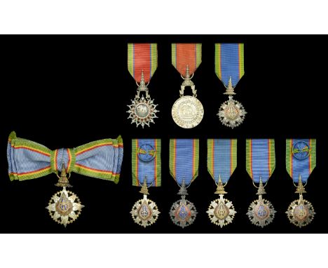 Thailand, Kingdom, Order of the Crown, 3rd (1941) issue (7), Commander’s badge, silver-gilt and enamel, on lady’s bow riband;