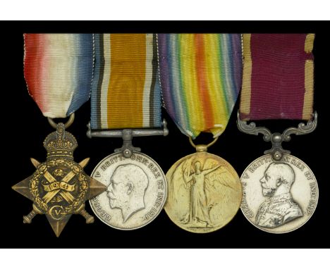 A rare 1914 ‘Affair at Nery’ group of four awarded to Sergeant S. G. Roe, “L” Battery, Royal Horse Artillery  1914 Star (5702