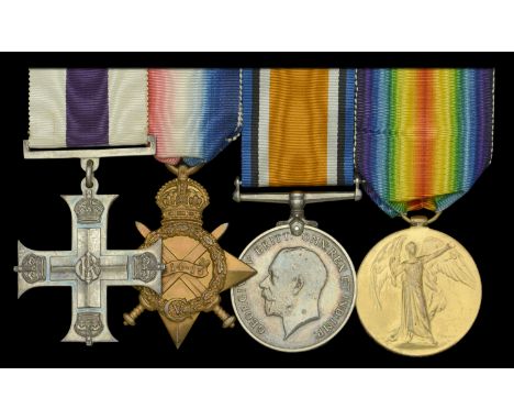 A Great War M.C. group of four awarded to Lieutenant W. P. Batters, Essex Yeomanry, later Army Service Corps, who was awarded