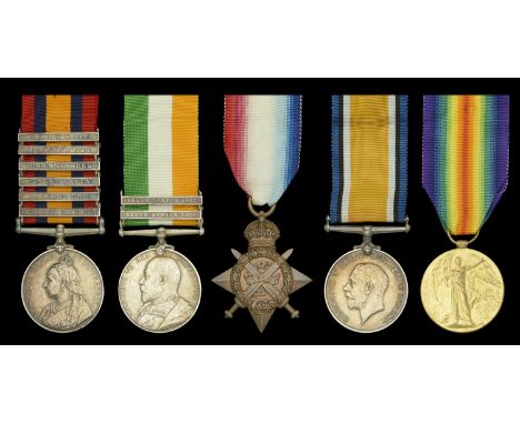 Five: Driver A. F. Caston, Royal Horse Artillery  Queen’s South Africa 1899-1902, 6 clasps, Relief of Kimberley, Paardeberg, 