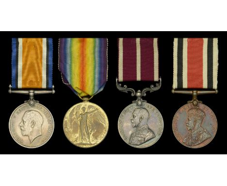 A Great War ‘French theatre’ M.S.M. group of four awarded to Company Quartermaster Sergeant C. R. Kerridge, 11th (Service) Ba