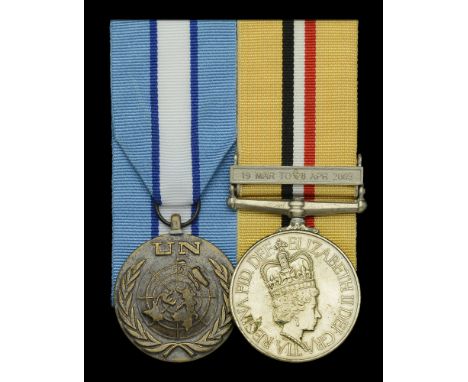 Pair: Gunner K. D. McFee, Royal Horse Artillery  U.N. Medal, on UNFICYP riband, unnamed as issued; Iraq 2003-11, 1 clasp, 19 