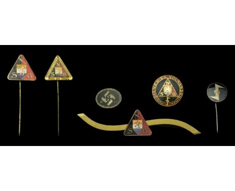 Dutch Second World War NSB Badges. 6 very attractive enamel badges relating to the Dutch NSB including a Dutch SS helpers pin