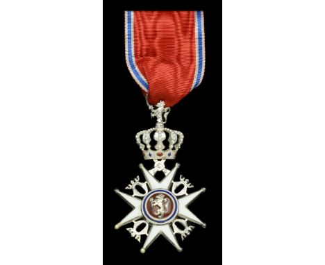 Norway, Kingdom, Order of St Olav, 2nd type, Civil Division, Knight’s breast badge, 66mm including crown suspension x 41mm, s