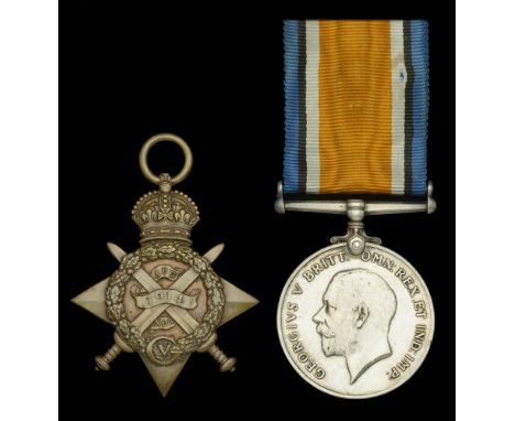 Pair: Captain W. B. Squirl-Dawson, Suffolk Regiment  1914 Star (Lieut: W. B. Squirl-Dawson. Suff: R.); British War Medal 1914