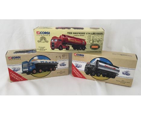 3 Corgi 1:50 scale tanker lorries in Vaux, Major and Mackeson liveries.  