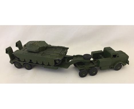 Military Dinky Thorneycroft Mighty Antar Tank Transporter #660 & Centurion Tank #651. Unboxed. Tank Transporter excellent con